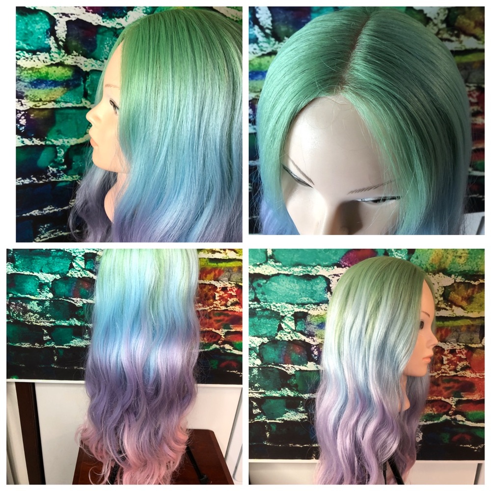 Mermaid pastel wavy wig